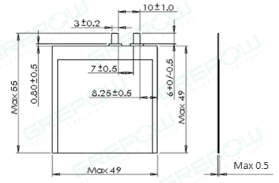 超薄電池型號(hào)結(jié)構(gòu)圖 超薄電池型號(hào)結(jié)構(gòu)圖